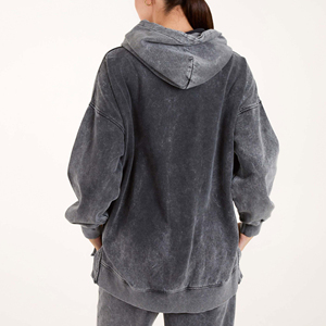 Sweat-shirt à capuche 100% coton, effet tie-dye délavé, nouvelle conception OEM, pour femmes, ensemble sweat-shirt et jogging - Product Image 6