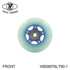 YEOU CHERNG Scooter <b>Wheel</b> WB08076LT90-1 Front 90mm Polyurethane With Ball Bearing Wear Resistant Kick Scooter Part - Product Image 1
