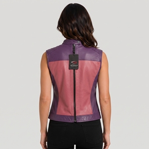 Gilet en cuir pour femme avec matière en cuir de qualité supérieure, coupe ajustée élégante, doublure intérieure douce, coutures durables et confortable. - Product Image 2