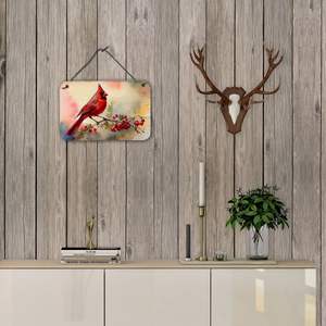 Cardinal Kitchen Wall Decor New 8HX12W Multicolor Aluminum Metal <b>Sign</b> <b>Door</b> Hanging Plaque for Home <b>Bathroom</b> Bar Decor - Product Image 4