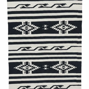 Alfombra de Algodón Tejida a Mano con Diseño Floral Moderno, Lavable a Máquina, Reversible, Color Blanco, para el Hogar, Picnic, Oración - Product Image 1