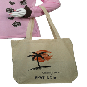 Sac fourre-tout en toile de coton pour femme, grande capacité, robuste, avec fermeture éclair, design de style japonais, écologique, réutilisable pour la plage et l'usage quotidien - Product Image 6