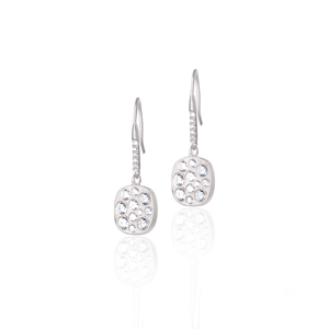 Pendientes colgantes de diamantes de laboratorio, diseño de aro de oro macizo de 10K y 14K, elegantes joyas finas de aro, regalo de boda para mujer, regalo significativo. - Product Image 5