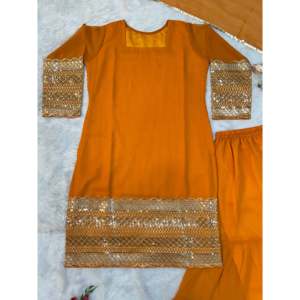 ชุดปาร์ตี้สวยสวมด้านบนและพลาสโซ่กับแฟนซี dupatta สำหรับชุดพรหม - Product Image 5