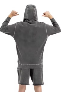 New Arrival Fashion Breathable <b>Polyester</b>/Cotton Winter Shorts and Hoodie <b>Jogger</b> Set for <b>Men</b> & Unisex with Custom Logo - Product Image 4