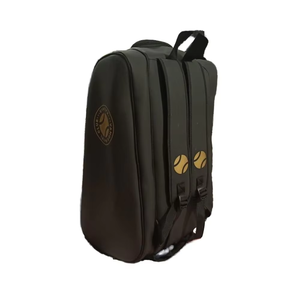 Sac de raquette de tennis en nylon imperméable 30-40L avec fermeture éclair, sac à dos de sport avec logo et poches pour balles - Product Image 1