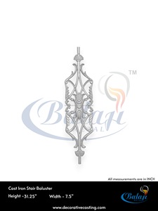 Balaustre de Hierro Fundido Ornamental Moderno de Balaji Metals para Barandillas de Balcón, Diseño sin Marco, Resistente al Óxido y al Agua, Garantía de 5 Años - Product Image 3