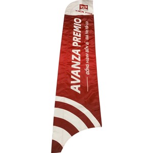 Drapeau en plumes Inova Cross, rouge, en polyester, impression numérique, mât en aluminium durable, bannière promotionnelle - Product Image 6