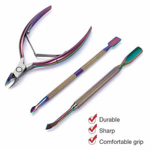 Kit de manucure et pédicure professionnel luxueux et portable en acier inoxydable et cuir PU, ensemble de soins des ongles - Product Image 2