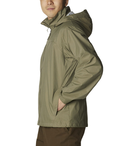 Veste softshell unisexe à capuche olive, résistante à l'eau, écologique, respirante, manches longues, pour la randonnée et les activités de plein air, coupe classique - Product Image 2