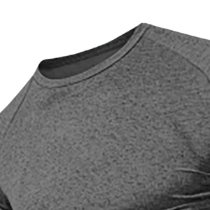 T-shirt de compression pour homme, manches courtes, col rond, séchage rapide, respirant, 200 grammes, motif tricoté, Spandex/Polyester, coupe classique - Product Image 5