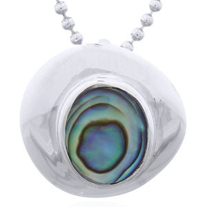 Exquisite Irregular <b>Abalone</b> Inlay Silver Triangle Pendant for Women - Product Image 1
