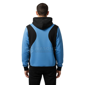 Sudadera con Capucha de Invierno para Hombre, 100% Algodón, para Deportes al Aire Libre, Viajes, Fitness, Transpirable, de Secado Rápido, Diseño Azul y Negro, Talla Grande - Product Image 6