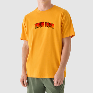T-shirt pour homme en coton brodé de luxe personnalisé, style streetwear, épaules tombantes, poids lourd 280 g/m² - Product Image 1