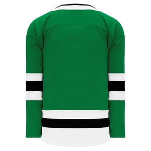 Unisex Green V-Neck Ice Hockey Jersey Full Sleeve Striped Polyester Moisture Wicking Regular Fit Adult <b>Sport</b> <b>Apparel</b> - Product Image 2