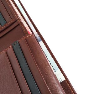 Factory Handmade Full Grain Leather Trifold Men's <b>Wallet</b> Custom Mens Genuine Leather <b>Blocking</b> <b>RFID</b> <b>Wallet</b> - Product Image 3