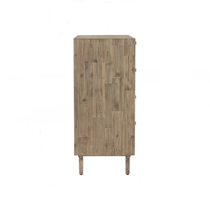 Cómoda Alta de Madera y Ratán Contemporánea, Mueble de Almacenamiento para Dormitorio, Mueble para el Hogar - Product Image 4