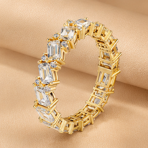 Pulsera de Diamantes de Lujo con Corte Esmeralda para Mujer, en Oro Amarillo, Blanco y Rosa, Joyería Elegante para Novias y Fiestas, Regalo - Product Image 2