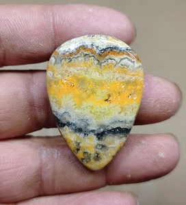 <b>Top</b> Quality Bumble Bee Jasper Round Brilliant Cut Loose Gemstone Yellow Flat Back Polished <b>Crystal</b> Waxed/Oiled for Jewelry Makin - Product Image 3