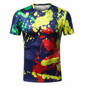 Camiseta Deportiva Ajustada al Cuello para Hombre, Camiseta de Gimnasio, Tejido Ecológico de Secado Rápido, Manga Corta, Ropa Deportiva para Ejercicio y Running - Product Image 1