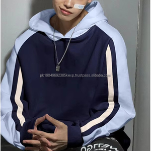 Sudadera con Capucha Unisex con Bolsillo, Logotipo Personalizado en Relieve, Estampado, Felpa Francesa, Bloques de Color, Hombros Descubiertos - Product Image 1