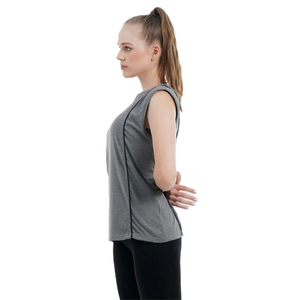 Best Selling Eco-Friendly Casual <b>Jersey</b> Quick Dry Moisture Wicking Women Tank Top O-Neck Solid Lightweight Breathable - Product Image 2