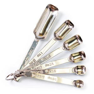 Hot Selling Stainless Steel Metal Silver Plated <b>Measuring</b> <b>Spoons</b> Set Of 9 For Kitchen Baking Accessories - Product Image 6