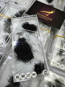 Extensiones de Pestañas Pre-fabricadas al por Mayor, Pestañas de Cachemira, Negro Mate, Volumen Esponjoso, Pestañas de Seda y Terciopelo, Bandejas de Insumos de Cachemira - Product Image 5