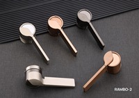 Poignée de porte à levier dorée de luxe sur roseau pour portes intérieures, quincaillerie décorative moderne, ensemble de poignées de porte élégantes en laiton fini