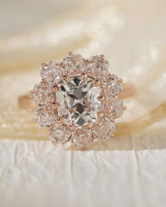 Bague de mariage large et luxueuse avec diamant de laboratoire, bijoux de mariée élégants en cristal, bracelet en or 10K/14K/18K - Product Image 1