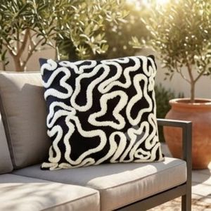Best Selling Products Modern Tufted Geometric Throw <b>Pillow</b> Square <b>Black</b> and White Decorative Cushion For Sale - Product Image 4