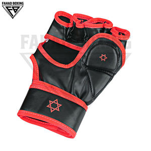 Guantes de Boxeo y MMA de Cuero PU con Medio Dedo, Diseño Único con Ribete Rojo, Bajo MOQ, Excelente Proveedor, Personalizables, Servicio OEM - Product Image 5