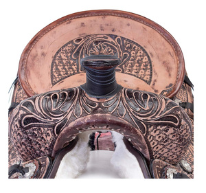 Proveedores al por mayor de sillín de caballo de cuero real, sillín de cuerda occidental con juego de tachuelas con color y tamaño personalizados a granel - Product Image 2