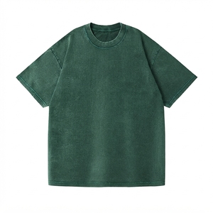 T-shirt surdimensionné vintage personnalisé délavé à l'acide, imprimé par transfert thermique, col rond, respirant, séchage rapide, coton épais 230g, streetwear homme - Product Image 2