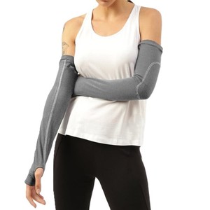 Manchons de compression gris anti-UV pour femmes, en Spandex et Polyester, pour le cyclisme et les activités de plein air, effet rafraîchissant - Product Image 1