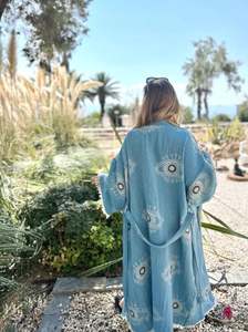 Albornoz de algodón con estampado de ojos malvados para mujer y hombre, toalla de playa, sauna, hogar, de secado rápido, buena calidad, buen precio, diseño único - Product Image 4