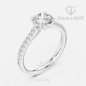 Bague de mariage ronde 1,05 carat, bijoux fins, certifiée IGI, or blanc 14 carats, diamant de laboratoire, bague de fiançailles et de mariage - Product Image 2