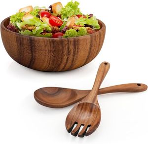 Multipurpose premium wooden serving bowl for salad fruit serving <b>kitchen</b> dining <b>table</b> decor natural wood - Product Image 1