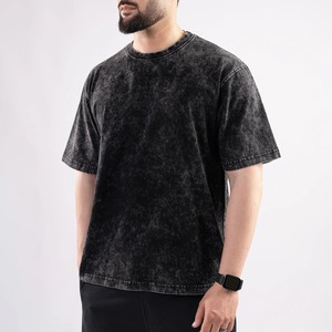 เสื้อยืดคอกลมแขนสั้นผ้าฝ้ายสีดำล้วนทรงโอเวอร์ไซส์สำหรับผู้ชาย พิมพ์ลายซิลค์สกรีน ระบายอากาศได้ดี สวมใส่สบาย - Product Image 3