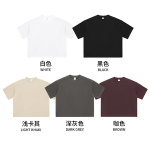 Customised Men's Blank <b>Box</b> Cut Tee T Shirt 220 Gsm Heavyweight Cotton TShirt Oversized <b>Drop</b> Shoulder Boxy Fit Crop T-shirt Men - Product Image 4