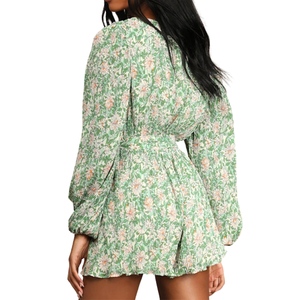 Combinaison d'été légère et respirante à manches courtes et à imprimé floral, style boutique, OEM ODM en gros - Product Image 2