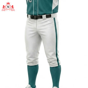 Ensemble uniforme de baseball vert pour homme avec pantalon blanc, en polyester respirant pour adultes - Product Image 5