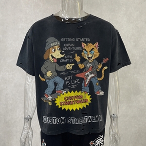 Camiseta para hombre, corte relajado, algodón teñido liso con color personalizado, adecuada para uso diario, textura suave, te mantiene fresco y cómodo. - Product Image 4