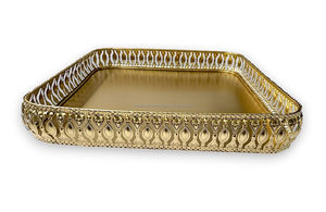 Juego de bandejas doradas para regalar bandejas decorativas para festivales juego de bandejas Pooja - Product Image 3
