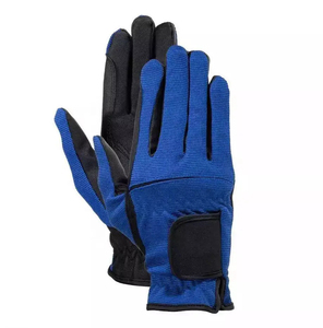 Gants d'équitation en textile bleu pour homme, couleur unie, design antidérapant, poche renforcée, coupe régulière, gants d'équitation 2026 personnalisés - Product Image 4