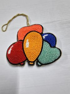 Beaded <b>Bag</b> Charm Colorful Balloon Design Fashion <b>Accessory</b> - Product Image 1