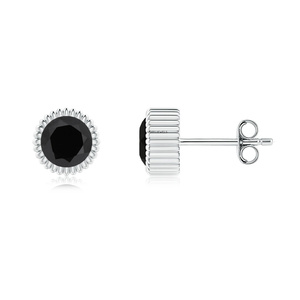 Boucles d'oreilles classiques en diamant noir naturel, plaquées rhodium, or 10K 14K 18K, argent 925 935, pour femmes, mariage, fête, usage quotidien - Product Image 3