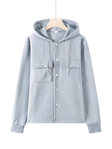 Mens Hooded Sweatshirt 100% Cotton Fleece Knitted Solid Color Casual Autumn Wear Pockets Regular Fit Heat Transfer Printed - Product Image 2