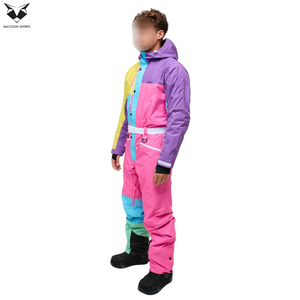 Nouvelle Arrivée Combinaison de Ski Monopièce Personnalisée Imperméable Couleurs Néon Qualité Supérieure en Polyester Coupe-Vent avec Fermeture Éclair et Doublure Polaire - Product Image 2
