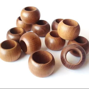 Anillos de Servilleta de Madera Hechos a Mano, Juego de Porta Servilletas Ecológicos y Duraderos para Fiestas, Bodas, Banquetes, Restaurantes, Hoteles y Mesas de Comedor - Product Image 1